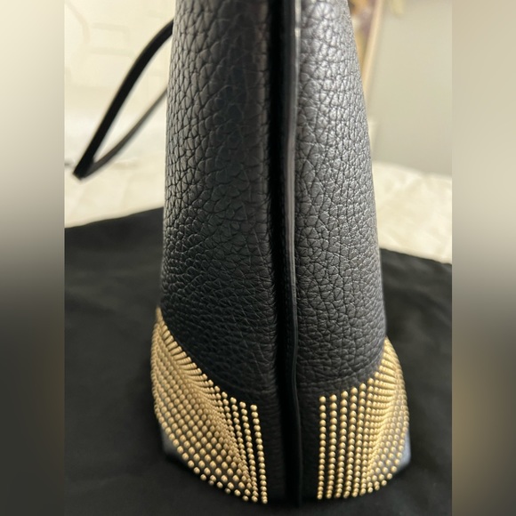 Escada large leather shopping bag with gold studs - Picture 6 of 11